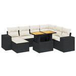 vidaXL Salon de jardin 8 Pièces avec coussins noir résine tressée
