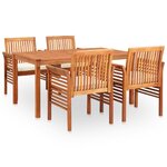 vidaXL Ensemble à manger d'extérieur 5 Pièces et coussins Acacia solide
