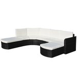 vidaXL Salon de jardin 4 Pièces avec coussins Résine tressée Noir