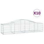 vidaXL Paniers à gabions arqués 10 Pièces 200x50x40/60 cm fer galvanisé