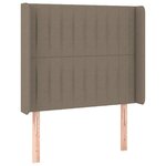 vidaXL Sommier à lattes de lit matelas et LED Taupe 90x200 cm Tissu