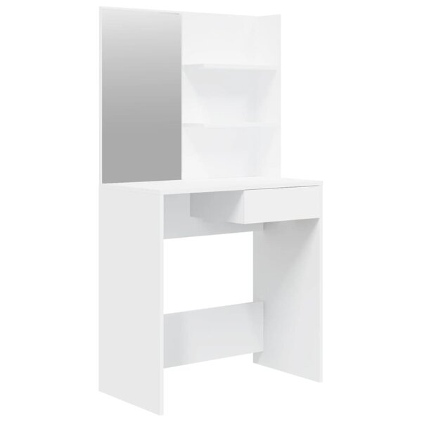 vidaXL Coiffeuse avec miroir blanc 74 5x40x141 cm