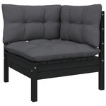 vidaXL Salon de jardin 8 Pièces avec coussins anthracite Bois de pin