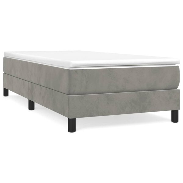 vidaXL Cadre de lit Gris clair 90x190 cm Velours