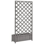 vidaXL Jardinière avec treillis gris bois massif de sapin