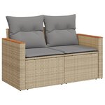 vidaXL Salon de jardin avec coussins 6Pièces mélange beige résine tressée