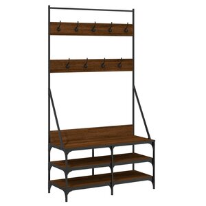 vidaXL Porte-vêtements et rangement des chaussures chêne marron