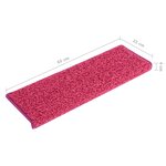 vidaXL Tapis d'escalier 15 Pièces 65x21x4 cm Rose