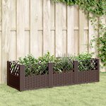vidaXL Jardinière avec piquets marron 123 5x43 5x43 5 cm PP