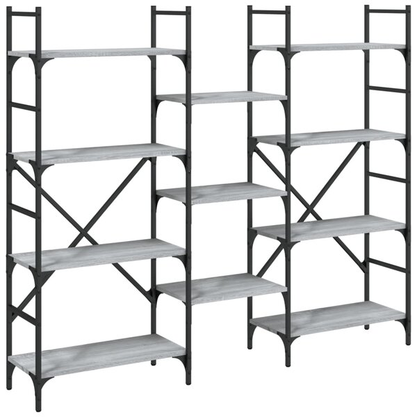 vidaXL Bibliothèque sonoma gris 160x28 5x136 5 cm bois d'ingénierie