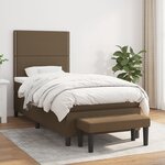 vidaXL Sommier à lattes de lit avec matelas Marron foncé 100x200 cm
