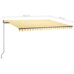 vidaXL Auvent automatique capteur de vent/LED 450x300cm Jaune et blanc