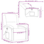 vidaXL Fauteuil de massage inclinable électrique cappuccino similicuir