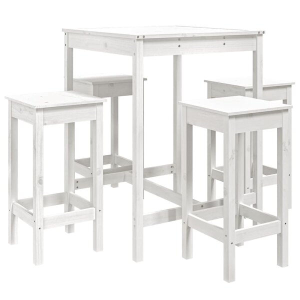 vidaXL Ensemble de bar de jardin 5 Pièces blanc bois massif de pin
