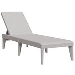 vidaXL Chaise longue gris 186x60x29 cm PP