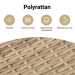vidaXL Salon de jardin avec coussins 6 Pièces beige résine tressée