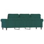 vidaXL Canapé à 3 places Vert foncé 180 cm Velours