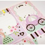 16 étiquettes adhésives scolaires - Rectangle - Princesses - Paillettes