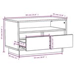 vidaXL Meuble TV Gris 60x35x37 cm Bois de pin massif