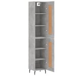 vidaXL Buffet haut Gris béton 34 5x34x180 cm Bois d'ingénierie