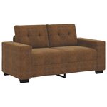 Ensemble de canapé 3 pièces avec coussins en similicuir marron