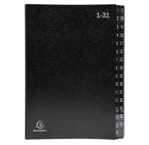 Trieur rigide Ordonator économique 32 compartiments numériques 24 x 32 Noir EXACOMPTA