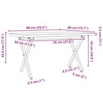 vidaXL Table basse cadre en X 90x40x45 5cm bois de pin massif et acier