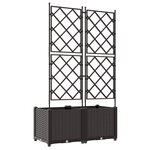 vidaXL Jardinière avec treillis 2 Pièces Marron 80x40x143 cm