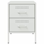 vidaXL Tables de chevet 2 Pièces blanc 36x39x50 5 cm acier