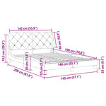 vidaXL Cadre de lit avec tête de lit Rose 140x190 cm Velours