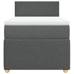 vidaXL Sommier à lattes de lit avec matelas Gris foncé 90x200 cm Tissu