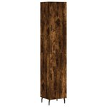vidaXL Buffet haut Chêne fumé 34 5x34x180 cm Bois d'ingénierie
