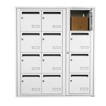 Bloc collectif Leabox  3x4  grade 3  simple face  intérieur  fixation murale  blanc neige ral 9016 finition brillante