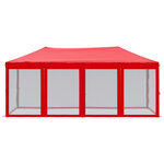 vidaXL Tente de réception pliable avec parois Rouge 3x6 m
