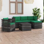 vidaXL Salon palette de jardin 6 Pièces avec coussins Bois de pin massif