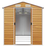 vidaXL Abri de jardin marron clair 191x385x198 cm acier galvanisé