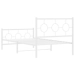 vidaXL Cadre de lit métal avec tête de lit/pied de lit blanc 100x200cm