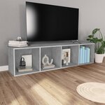 vidaXL Bibliothèque/Meuble TV Gris béton 36x30x143cm Bois d’ingénierie
