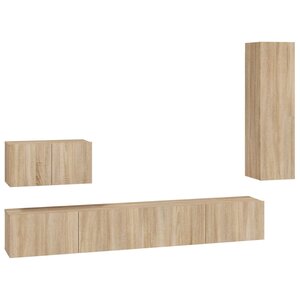 vidaXL Ensemble de meubles TV 4 Pièces Chêne sonoma Bois d'ingénierie