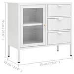 vidaXL Buffet Blanc 75x35x70 cm Acier et verre trempé