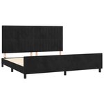 vidaXL Cadre de lit avec tête de lit Noir 200x200 cm Velours