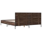 vidaXL Cadre de lit chêne marron 140x200 cm bois d'ingénierie et métal