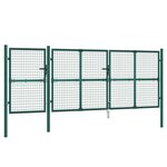 vidaXL Portal de jardin maille vert 400x175 cm acier galvanisé