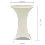 Housse de table Ø 80 cm Crème extensible 2 Pièces