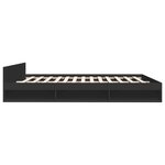 vidaXL Cadre de lit avec tiroirs noir 200x200 cm bois d'ingénierie