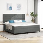 vidaXL Lit ressorts avec Matelas & LED Gris Foncé 200x200 cm Tissu
