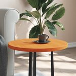 vidaXL Dessus de table rond cire marron Ø50x2 5 cm bois de pin massif