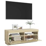 vidaXL Meuble TV avec lumières LED chêne sonoma 100x35x40 cm