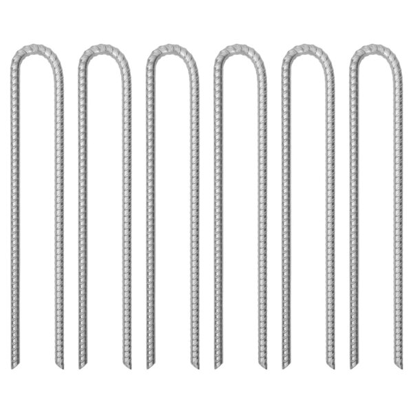 vidaXL Piquets de tente 6 Pièces forme de U 41 5 cm Ø12mm acier galvanisé
