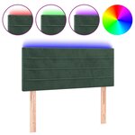 vidaXL Tête de lit à LED Vert foncé 90x5x78/88 cm Velours